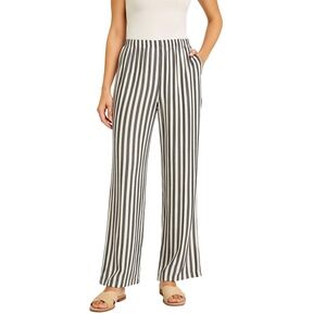 SADIE And SAGE White and Grey LooseFit Striped‎ Boho Pants Womens Small